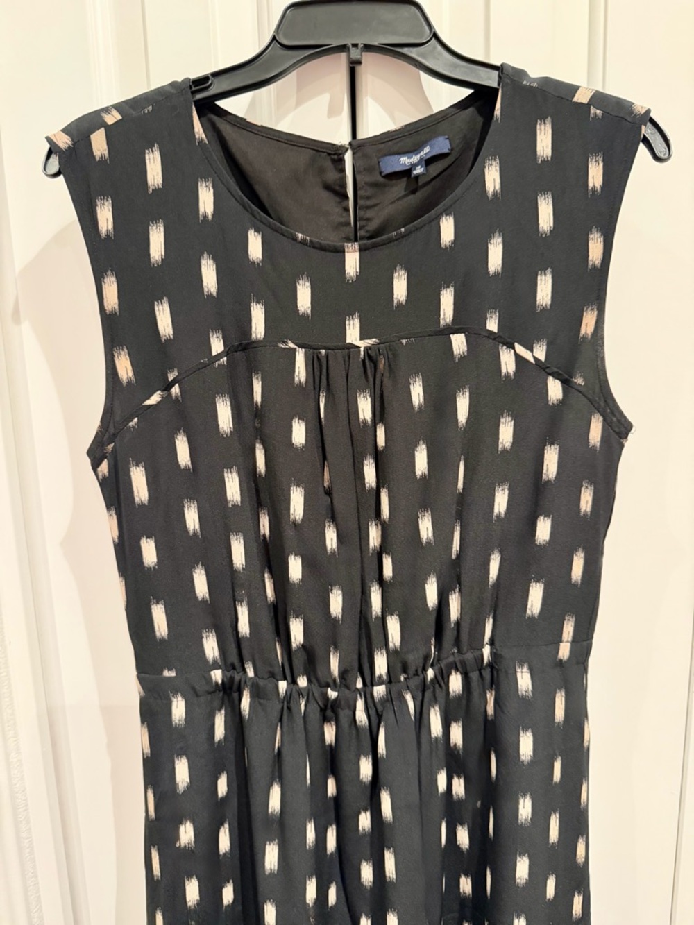 Madewell Women’s Ikat  Brushed Silk Maxi Dress Black/Cream SZ: 10 - Picture 6 of 11